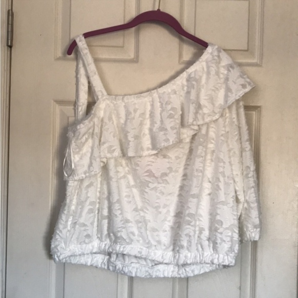 NWT - LC Lauren Conrad Women’s One Shoulder Top (Ivory Tusk, Multiple Sizes)